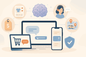 AI shopping assistant helping online customers