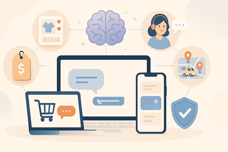 AI shopping assistant helping online customers
